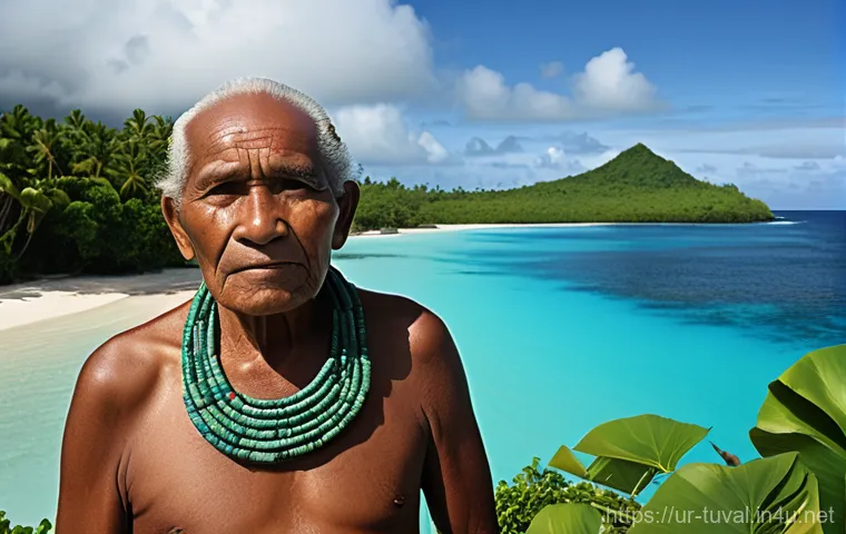 투발루 해수면 상승 문제 - **Prompt 1: "A poignant scene depicting a Tuvaluan family, including parents and two children, stand... 투발루 해수면 상승 문제 - **Prompt 1: "A poignant scene depicting a Tuvaluan family, including parents and two children, stand...