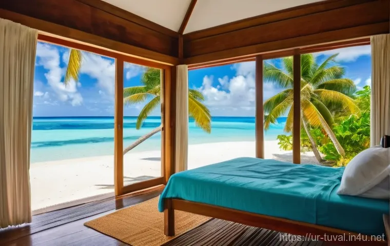 투발루에서 숙박하기 - Prompt 1: Serene Tuvaluan Guesthouse Morning** 투발루에서 숙박하기 - Prompt 1: Serene Tuvaluan Guesthouse Morning**